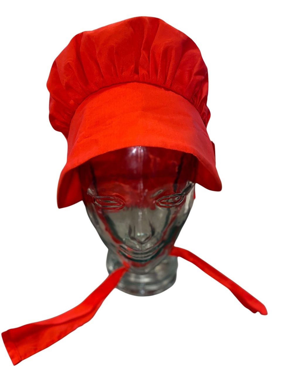 Vintage Kids red bonnet colonial Prairie costume hat southern heirloom sun hat - Picture 4 of 10